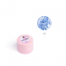Гель для дизайна ногтей ADRICOCO Glow Bomb №08 "Синий иней" (6 мл.)