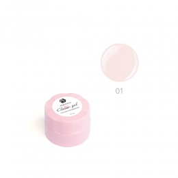 Гель для наращивания ногтей ADRICOCO №01 прозрачный светло-розовый (10 мл.)