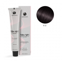 Крем-краска для волос ADRICOCO Miss Adri оттенок 6.12 Темный блонд пепельный перламутровый 100 мл