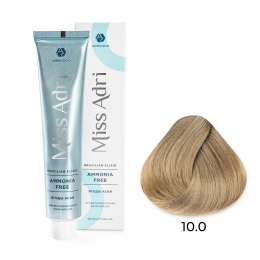 Крем-краска для волос ADRICOCO Miss Adri Brazilian Elixir Ammonia free 10.0 платиновый блонд 100 мл