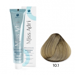 Крем-краска для волос ADRICOCO Miss Adri Brazilian Elixir Ammonia free 10.1 плат блонд пепел 100 мл