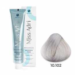 Крем-краска для волос ADRICOCO Miss Adri Brazilian Elixir Ammonia free 10.102 пл блон пеп жем 100мл