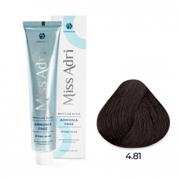 Крем-краска для волос ADRICOCO Miss Adri Brazilian Elixir Ammonia free 4.81 корич какао пеп 100 мл