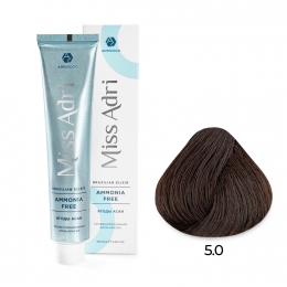 Крем-краска для волос ADRICOCO Miss Adri Brazilian Elixir Ammonia free 5.0 светлый коричневый 100 мл