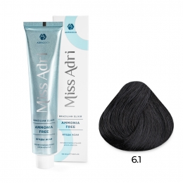Крем-краска для волос ADRICOCO Miss Adri Brazilian Elixir Ammonia free 6.1 темный блонд пеп 100 мл