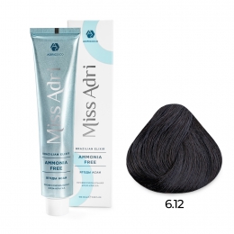 Крем-краска для волос ADRICOCO Miss Adri Brazilian Elixir Ammonia free 6.12 тем блон пеп перл 100мл