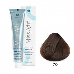 Крем-краска для волос ADRICOCO Miss Adri Brazilian Elixir Ammonia free 7.0 блонд 100 мл