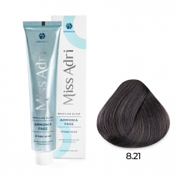 Крем-краска для волос ADRICOCO Miss Adri Brazilian Elixir Ammonia free 8.21 св блон фиол пеп 100 мл