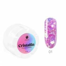Гель для дизайна ногтей ADRICOCO Cristallin №01 "Розовый кристалл" (6 мл.)