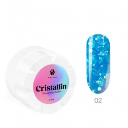Гель для дизайна ногтей ADRICOCO Cristallin №02 "Голубой кристалл" (6 мл.)