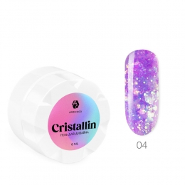 Гель для дизайна ногтей ADRICOCO Cristallin №04 "Лиловый кристалл" (6 мл.)