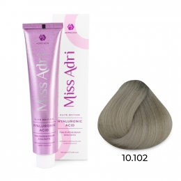 Крем-краска для волос Miss Adri Elite Edition, оттенок 10.102 Платиновый блонд пепельный жемчужный, ADRICOCO, 100 мл