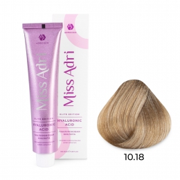 Крем-краска для волос Miss Adri Elite Edition, оттенок 10.18 Платиновый пепельный коричневый блонд, ADRICOCO, 100 мл