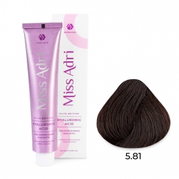 Крем-краска для волос Miss Adri Elite Edition, оттенок 5.81 Светлый коричневый шоколадный пепельный, ADRICOCO, 100 мл