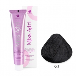 Крем-краска для волос Miss Adri Elite Edition, оттенок 6.1 Темный блонд пепельный, ADRICOCO, 100 мл
