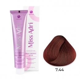 Крем-краска для волос Miss Adri Elite Edition, оттенок 7.44 Блонд медный интенсивный, ADRICOCO, 100 мл