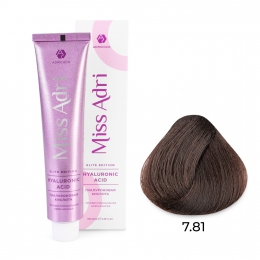 Крем-краска для волос Miss Adri Elite Edition, оттенок 7.81 Блонд карамельный пепельный, ADRICOCO, 100 мл
