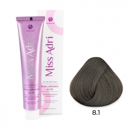 Крем-краска для волос Miss Adri Elite Edition, оттенок 8.1 Светлый блонд пепельный, ADRICOCO, 100 мл