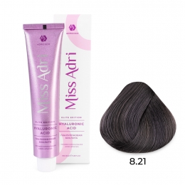 Крем-краска для волос Miss Adri Elite Edition, оттенок 8.21 Светлый блонд фиолетовый пепельный, ADRICOCO, 100 мл