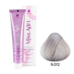 Крем-краска для волос Miss Adri Elite Edition, оттенок 9.012 Очень светлый блонд прозрачный серебристый, ADRICOCO, 100 мл