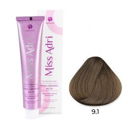 Крем-краска для волос Miss Adri Elite Edition, оттенок 9.1 Очень светлый блонд пепельный, ADRICOCO, 100 мл