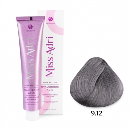 Крем-краска для волос Miss Adri Elite Edition, оттенок 9.12 Очень светлый блонд пепельный перламутровый, ADRICOCO, 100 мл